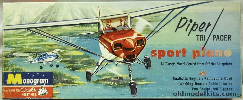 Monogram 1/32 Piper Tri-Pacer Sport Plane, PA25-98 plastic model kit